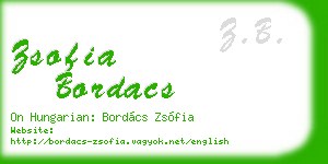 zsofia bordacs business card
