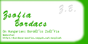 zsofia bordacs business card